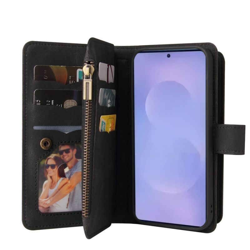 Fodral För Samsung Galaxy S26 Plånbok Med 15 Kortfack Och Rem