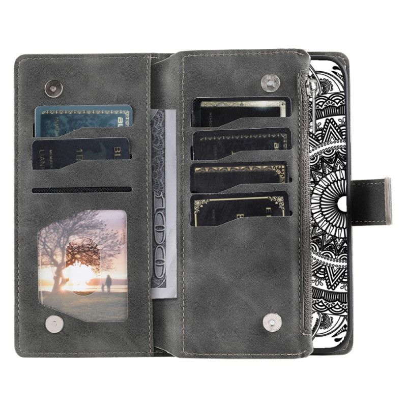 Fodral Samsung Galaxy S26 Plånbok Med Mandala-effekt I Mocka