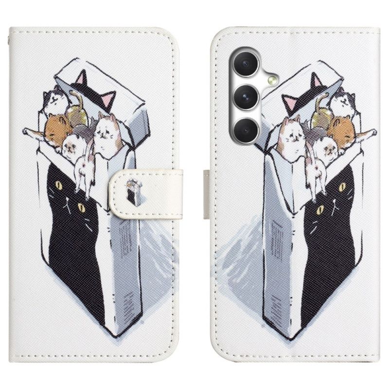 Läderfodral Samsung Galaxy S26 Telefonfodral Katter I En Låda