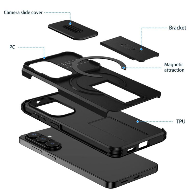 Skal Samsung Galaxy S26 Skjutbart Magnetiskt Stöd Och Kameraskydd
