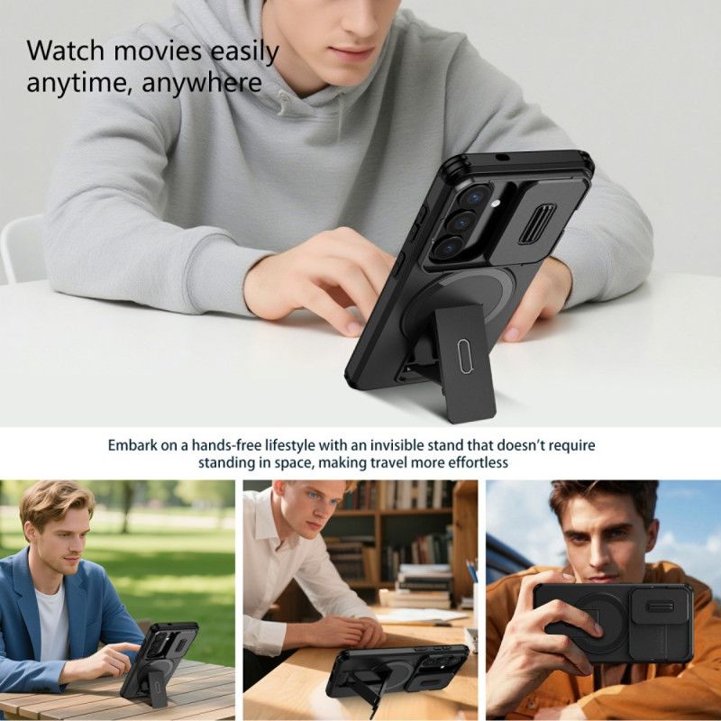 Skal Samsung Galaxy S26 Skjutbart Magnetiskt Stöd Och Kameraskydd
