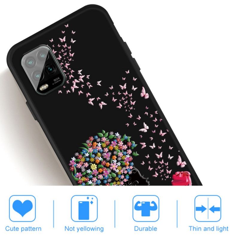 Skal Xiaomi Mi 10 Lite Kvinna Med Blommigt Huvud