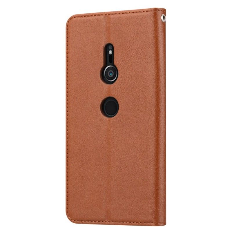 Folio-fodral Sony Xperia XZ2 Svart Mobilskal Korthållare I Konstläder
