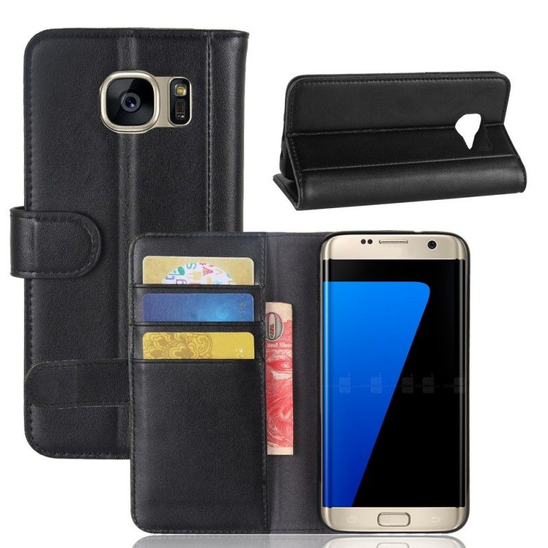 Skyddsfodral Samsung Galaxy S7 Edge Svart Delat Läder
