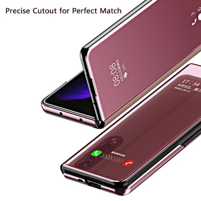 Folio-fodral Samsung Galaxy Z Fold 3 5g Telefonfodral Spegelskydd