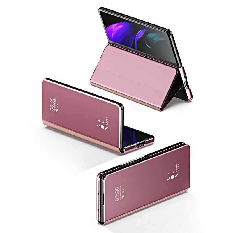 Folio-fodral Samsung Galaxy Z Fold 3 5g Telefonfodral Spegelskydd