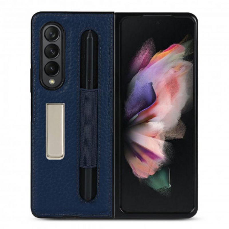 Skal För Samsung Galaxy Z Fold 3 5g Litchi Läderställ