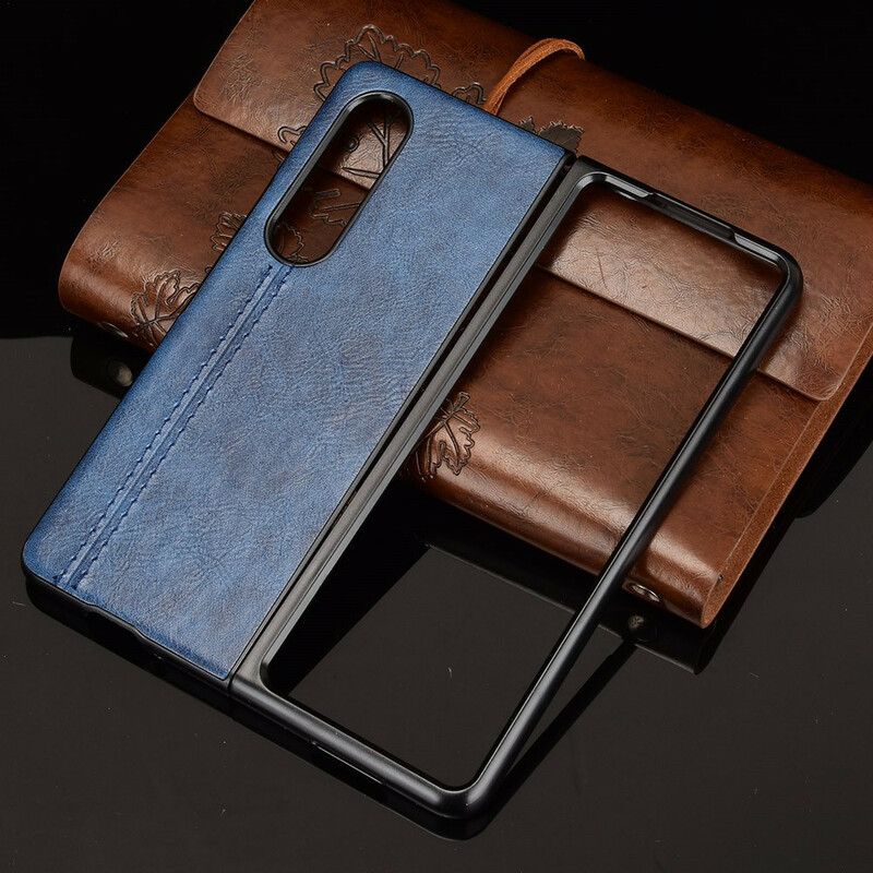 Skal Samsung Galaxy Z Fold 3 5g Stitching Lädereffekt
