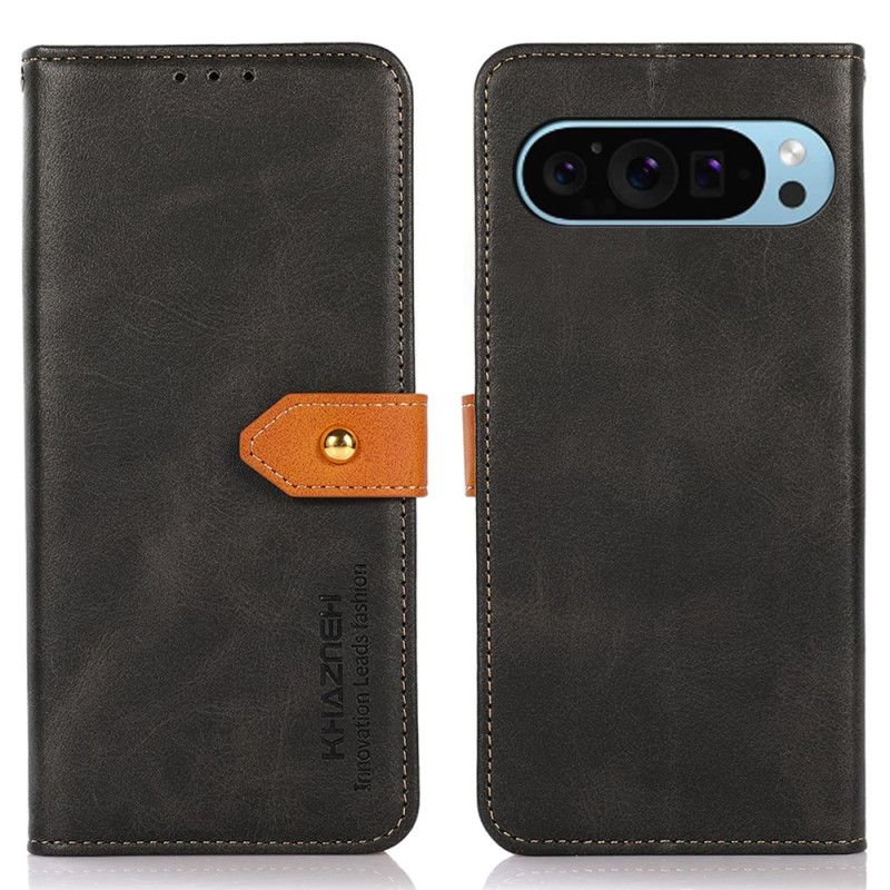 Läderfodral Google Pixel 10 / 10 Pro Telefonfodral Khazneh Guldspänne