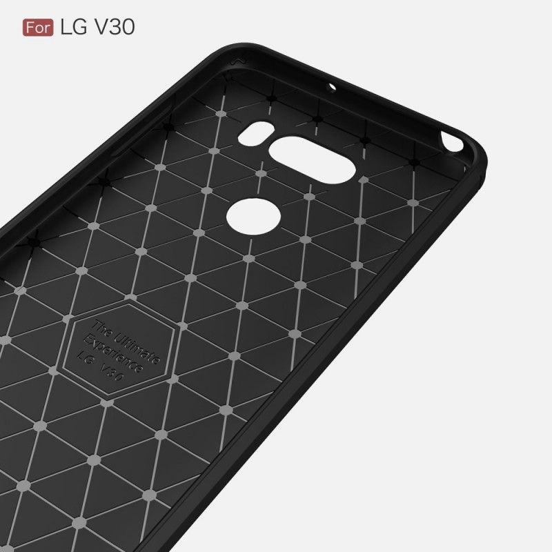 Skal för LG V30 Svart Borstad Kolfiber