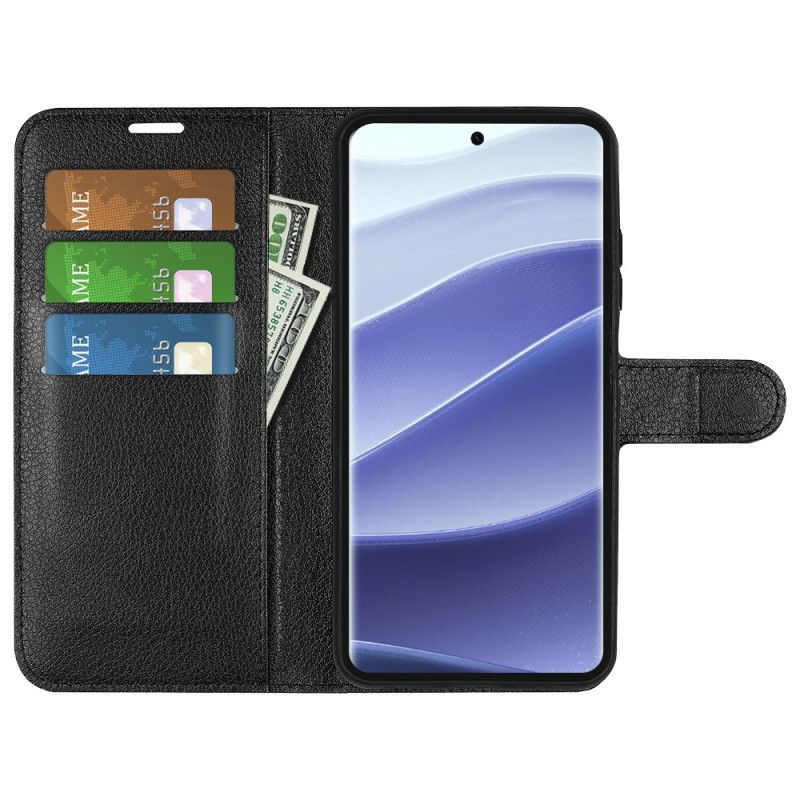 Fodral För Xiaomi Redmi Note 14 Pro 5g Klassiskt Litchi-konstläder