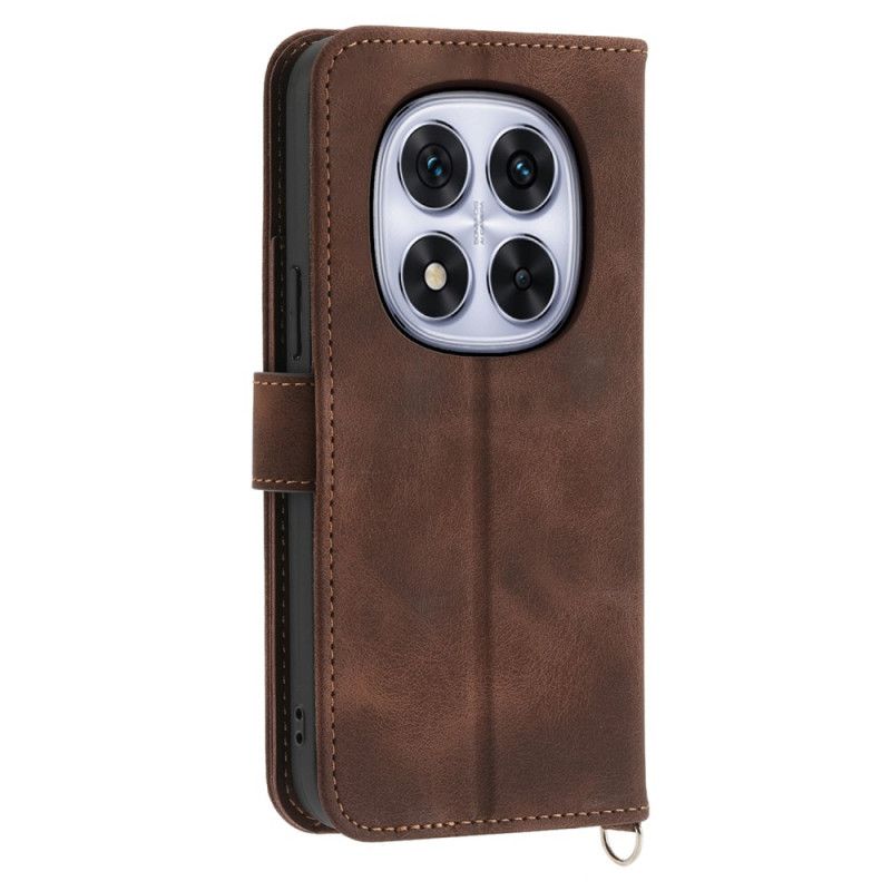 Fodral För Xiaomi Redmi Note 14 Pro 5g Spetsmönster Med Rem Och Axelrem