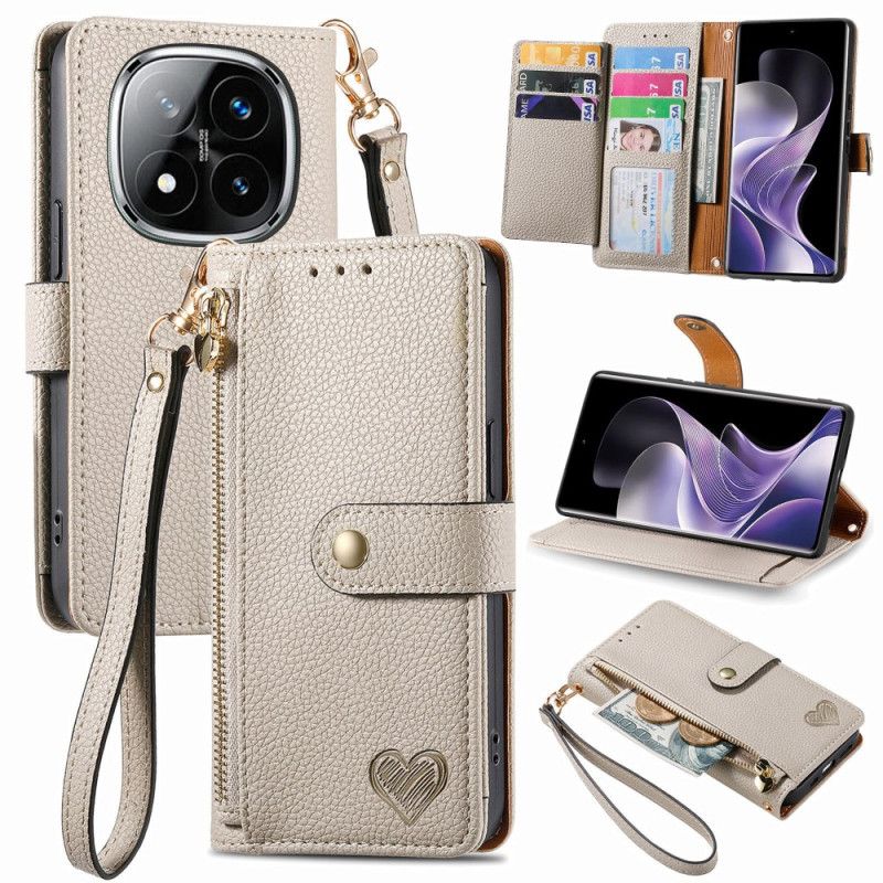 Fodral Xiaomi Redmi Note 14 Pro 5g Hjärtmönster Rfid-blockering