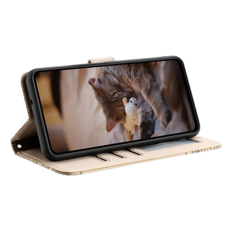 Fodral Xiaomi Redmi Note 14 Pro 5g Kattmönster Med Rem