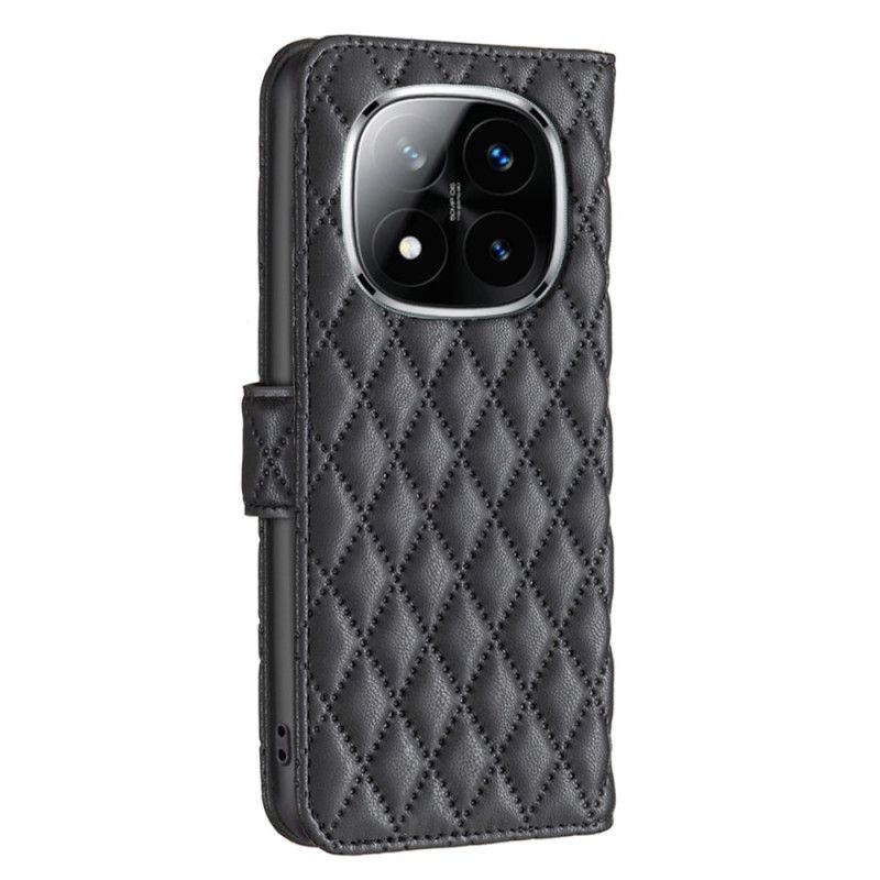 Läderskal Fodral Xiaomi Redmi Note 14 Pro 5g Klassisk Quiltad