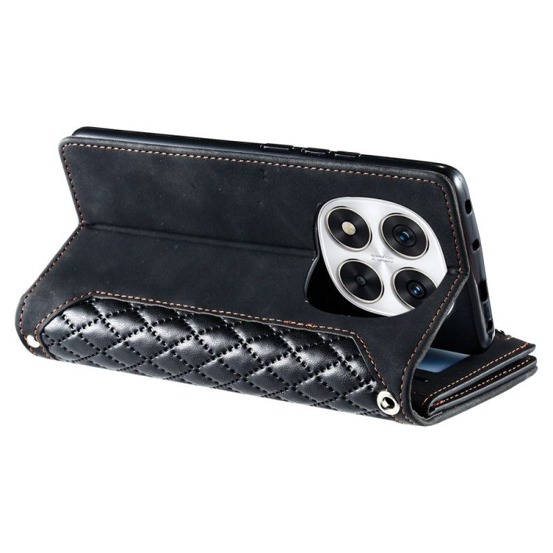 Läderskal Fodral Xiaomi Redmi Note 14 Pro 5g Quiltad Plånbok