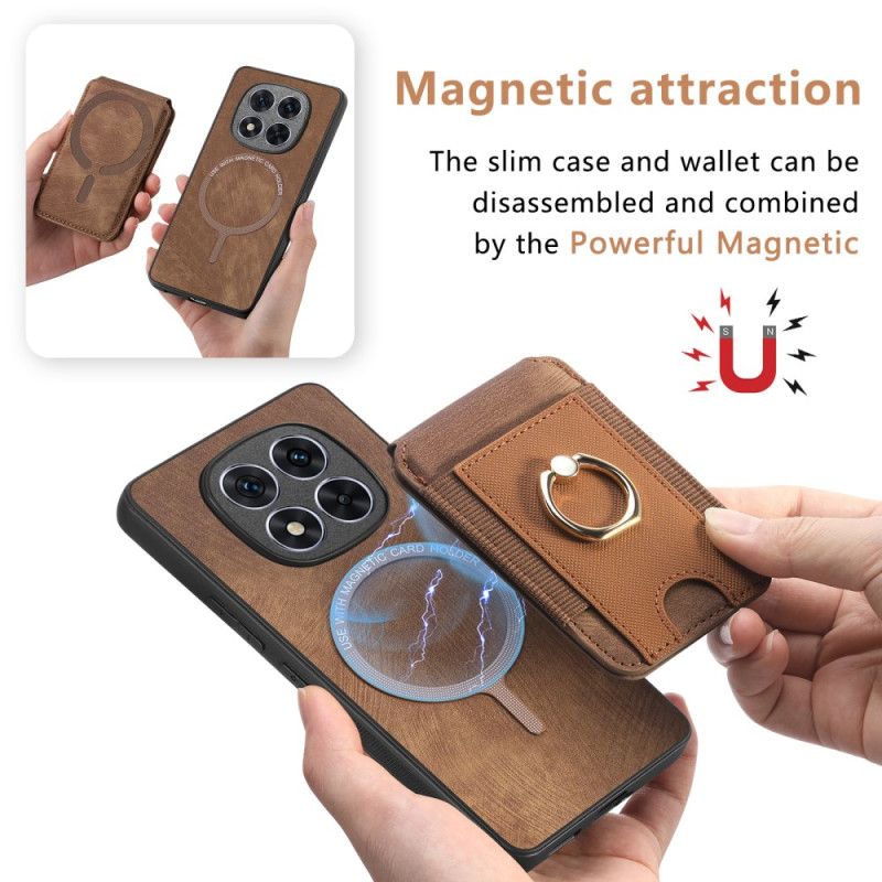 Skal Xiaomi Redmi Note 14 Pro 5g Telefonfodral Magnetisk Korthållare Med Vertikal Flik