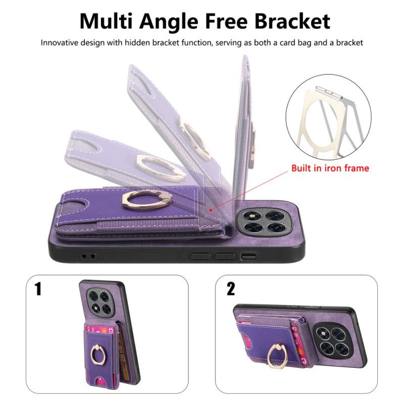 Skal Xiaomi Redmi Note 14 Pro 5g Telefonfodral Magnetisk Korthållare Med Vertikal Flik