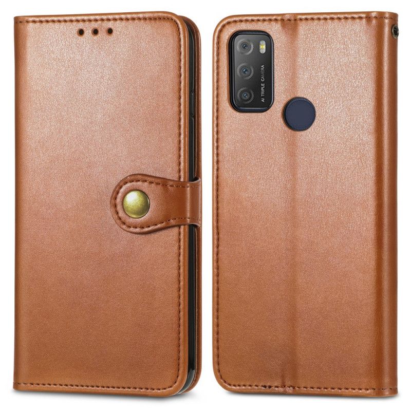 Fodral För Alcatel 3l (2021) / 1s (2021) Konstläder Och Vintagelås
