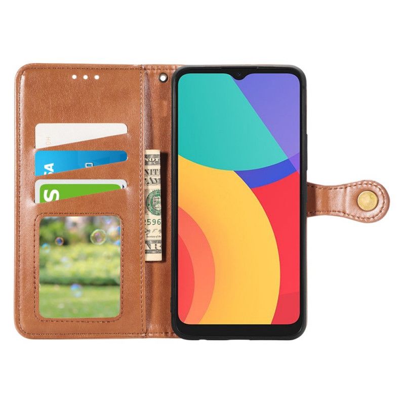 Fodral För Alcatel 3l (2021) / 1s (2021) Konstläder Och Vintagelås