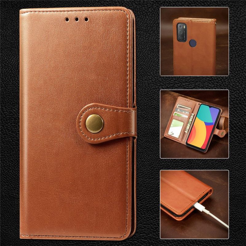 Fodral För Alcatel 3l (2021) / 1s (2021) Konstläder Och Vintagelås