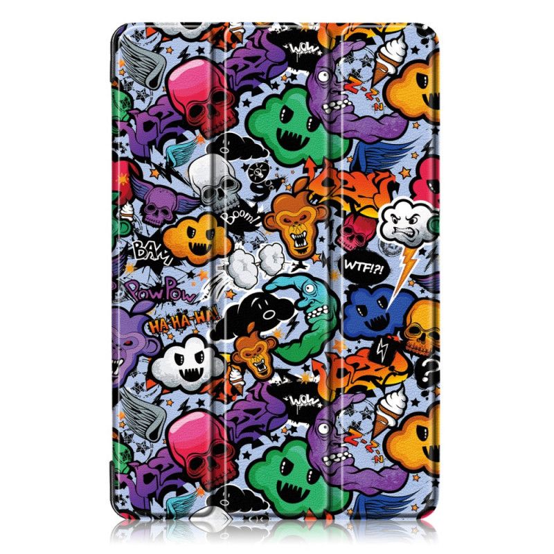Smart Fodral Samsung Galaxy Tab S5e Lila Förstärkt Graffiti