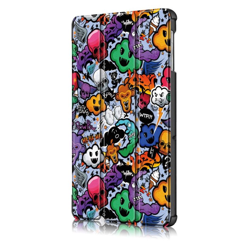 Smart Fodral Samsung Galaxy Tab S5e Lila Förstärkt Graffiti