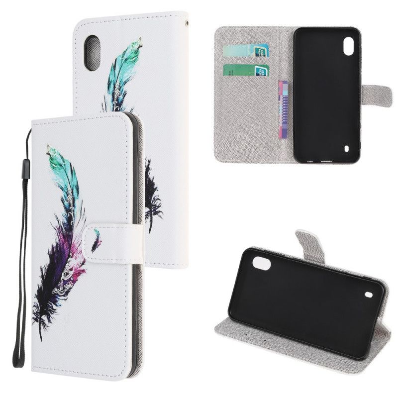 Fodral Samsung Galaxy A10 Fjäder Med Rem