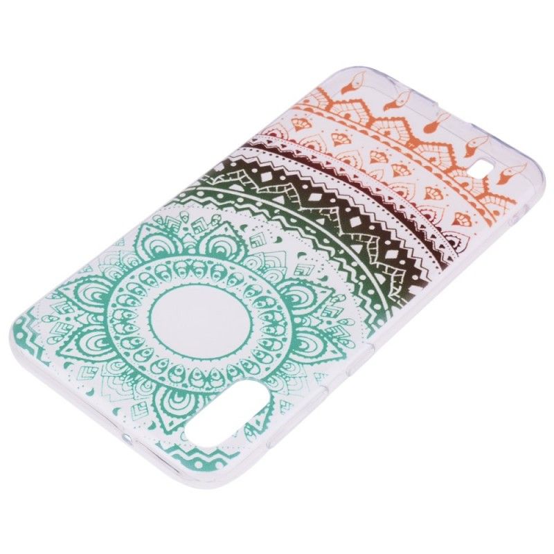 Skal Samsung Galaxy A10 Mobilskal Transparent Färgglad Mandala