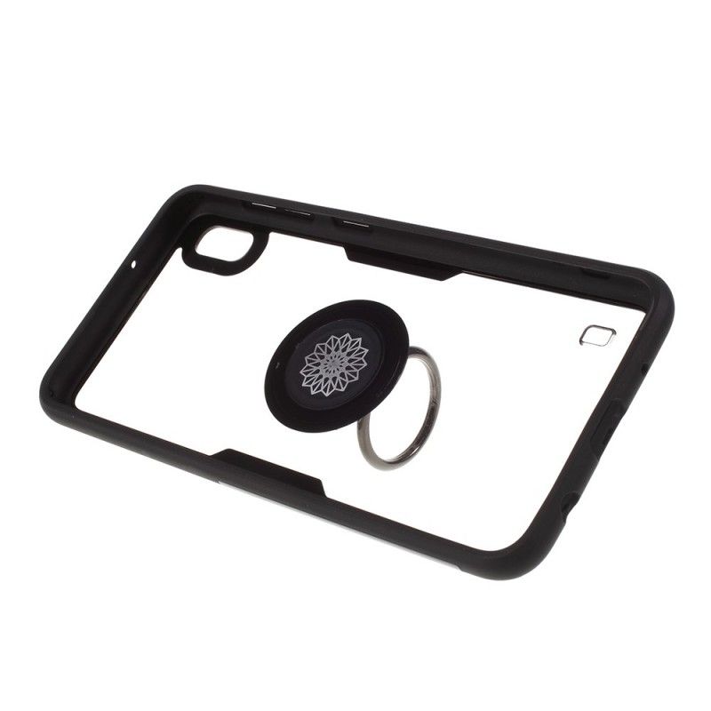 Skal Samsung Galaxy A10 Svart Transparent Med Stödring