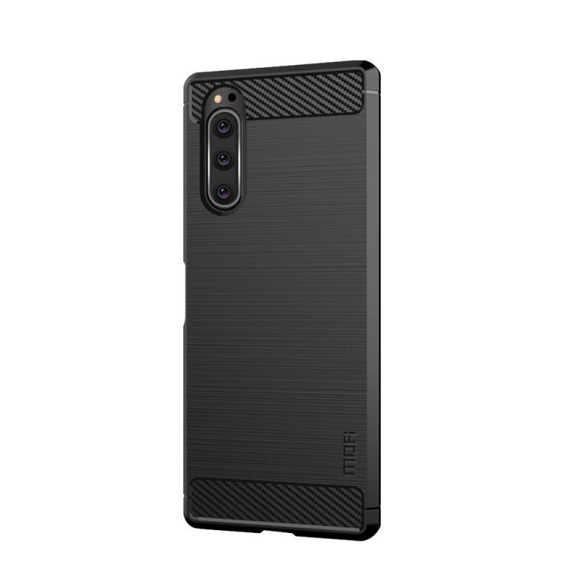 Skal för Sony Xperia 5 Svart Mofi Borstat Kolfiber