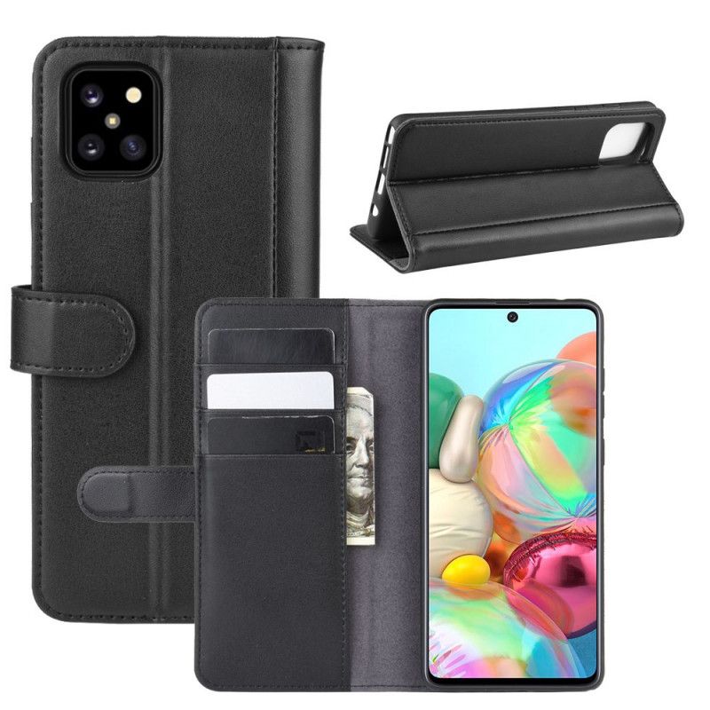 Fodral Samsung Galaxy Note 10 Lite Svart Delat Läder