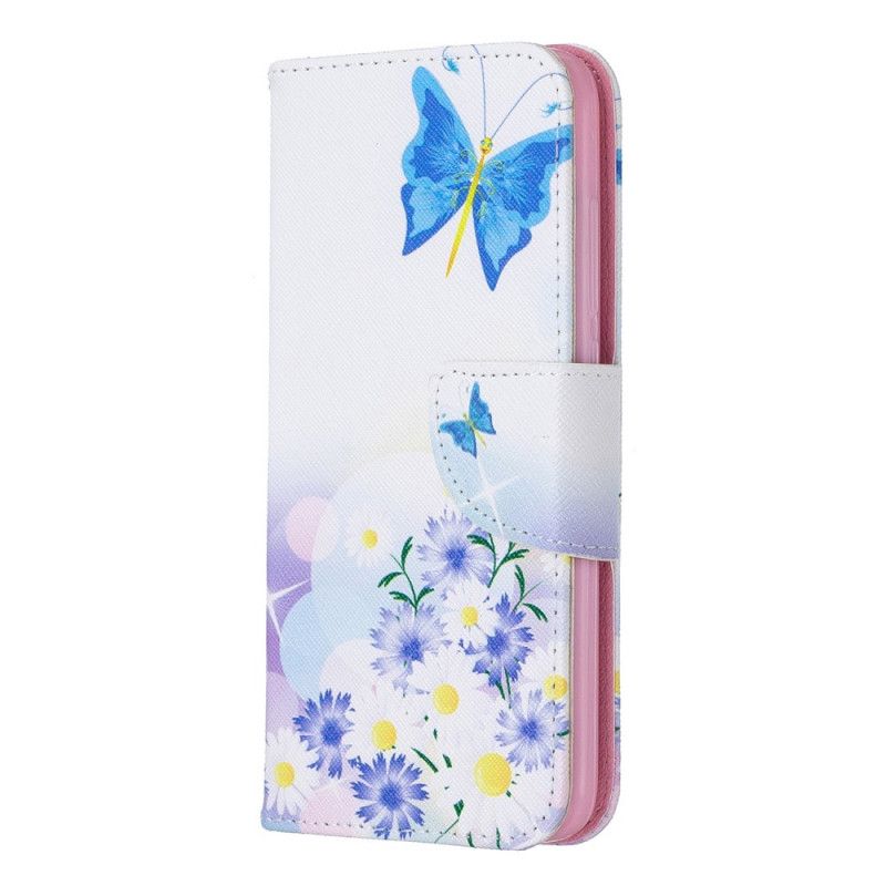 Fodral Xiaomi Redmi 7A Rosa Målade Fjärilar Och Blommor