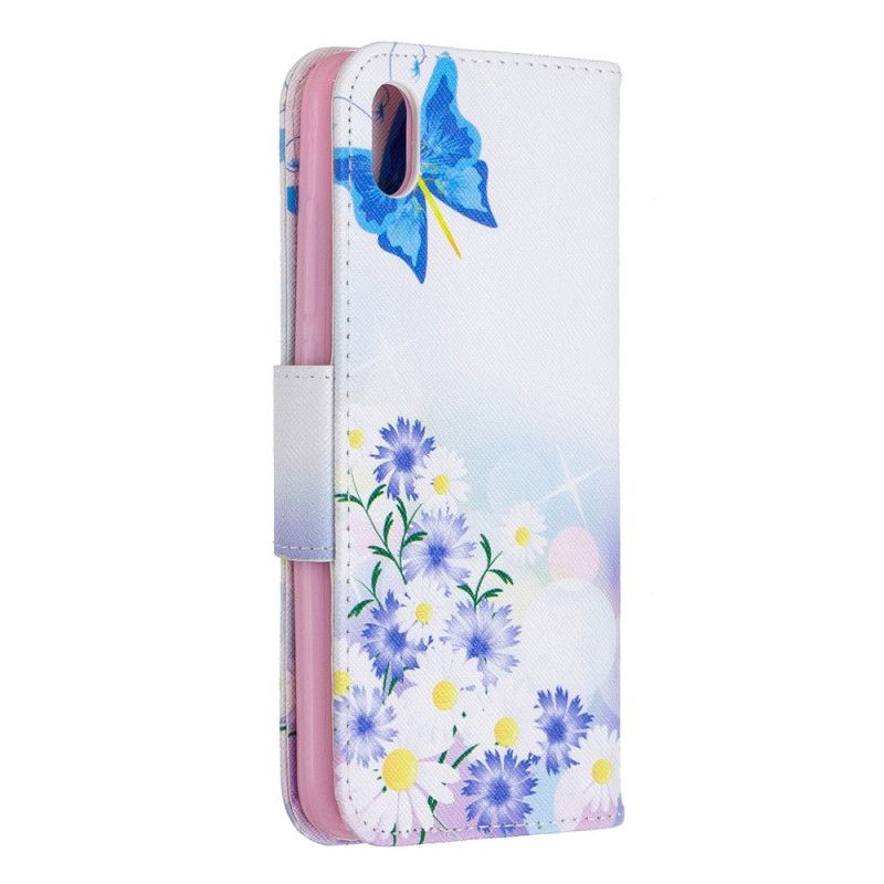 Fodral Xiaomi Redmi 7A Rosa Målade Fjärilar Och Blommor
