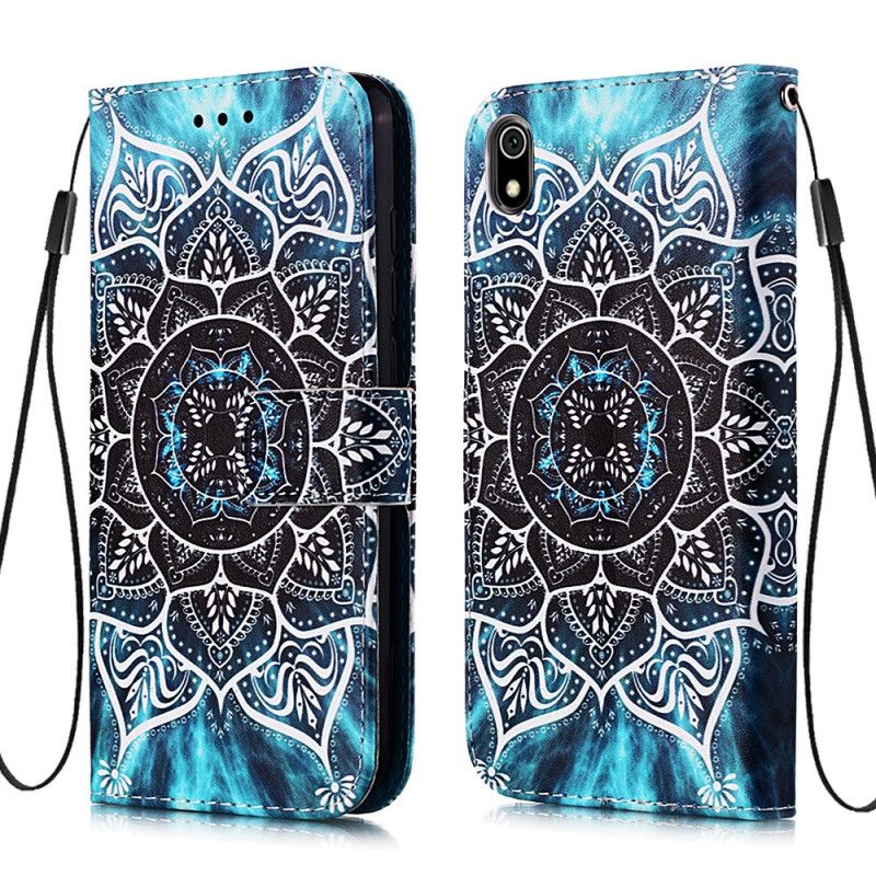 Läderfodral Xiaomi Redmi 7A Mobilskal Svart Rem Mandala