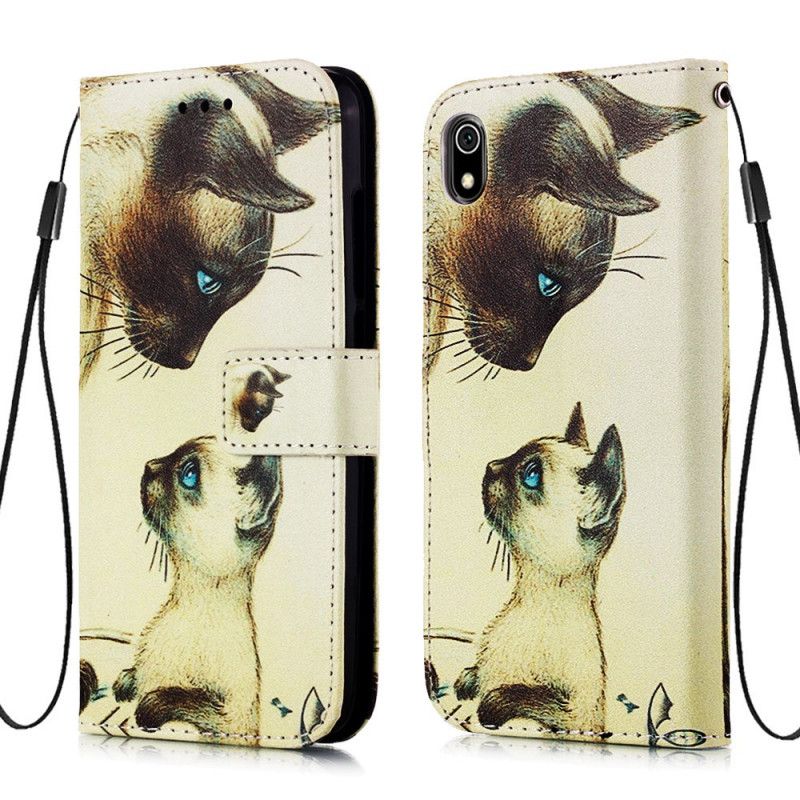 Läderskal Xiaomi Redmi 7A Kattunge Och Mamma Med Rem