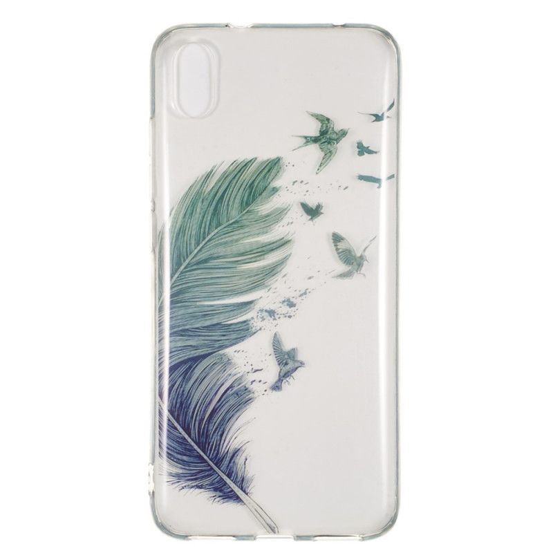 Skal för Xiaomi Redmi 7A Transparent Färgad Fjäder