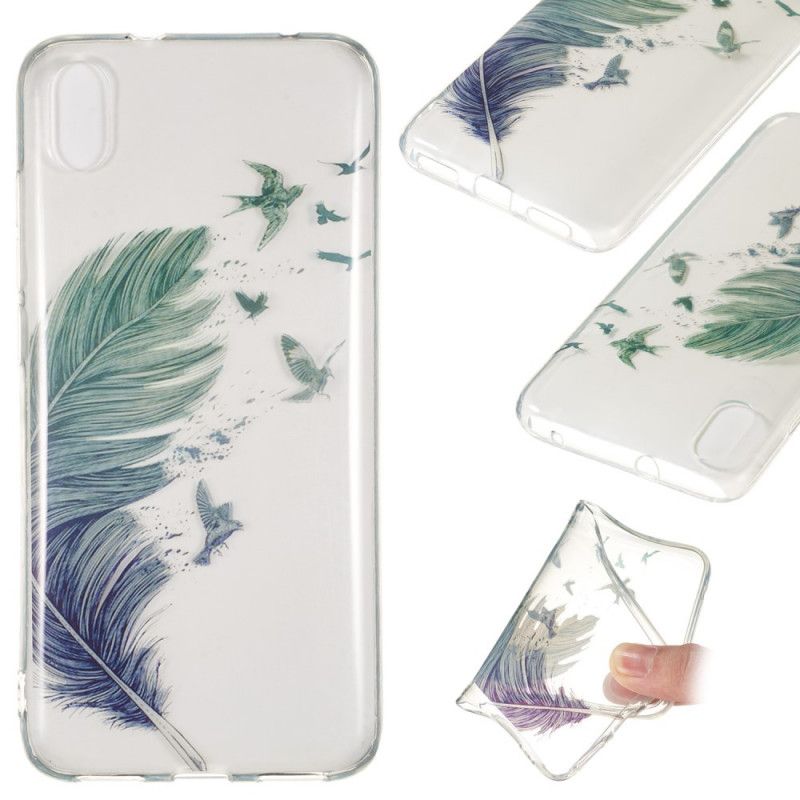 Skal för Xiaomi Redmi 7A Transparent Färgad Fjäder