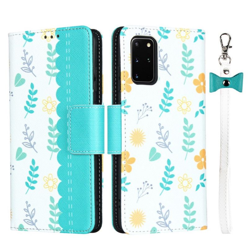 Fodral Samsung Galaxy S20 Plus / S20 Plus 5G Grön Snörblommor