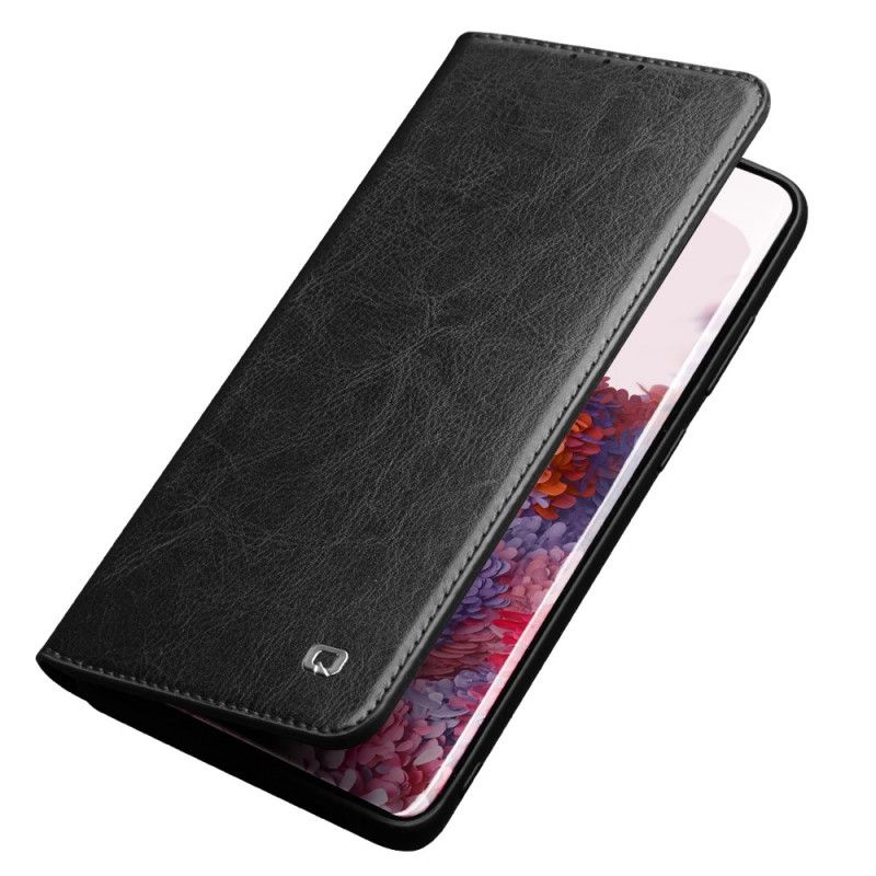 Folio-fodral för Samsung Galaxy S20 Plus / S20 Plus 5G Svart Qialino Äkta Läder