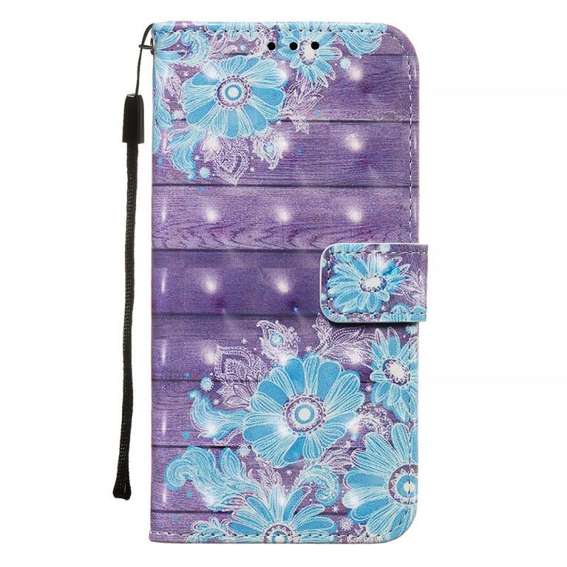 Läderfodral Samsung Galaxy S20 Plus / S20 Plus 5G Mobilskal Blå Blommor