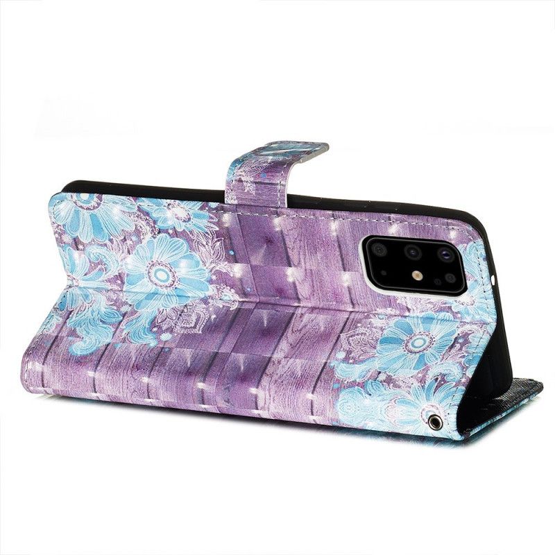 Läderfodral Samsung Galaxy S20 Plus / S20 Plus 5G Mobilskal Blå Blommor