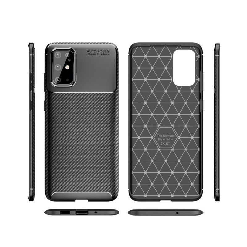 Skal Samsung Galaxy S20 Plus / S20 Plus 5G Svart Mobilskal Flexibel Kolfiberstruktur