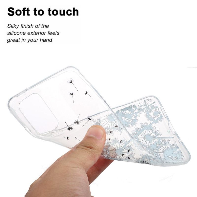 Skal Samsung Galaxy S20 Plus / S20 Plus 5G Transparenta Svarta Maskrosor