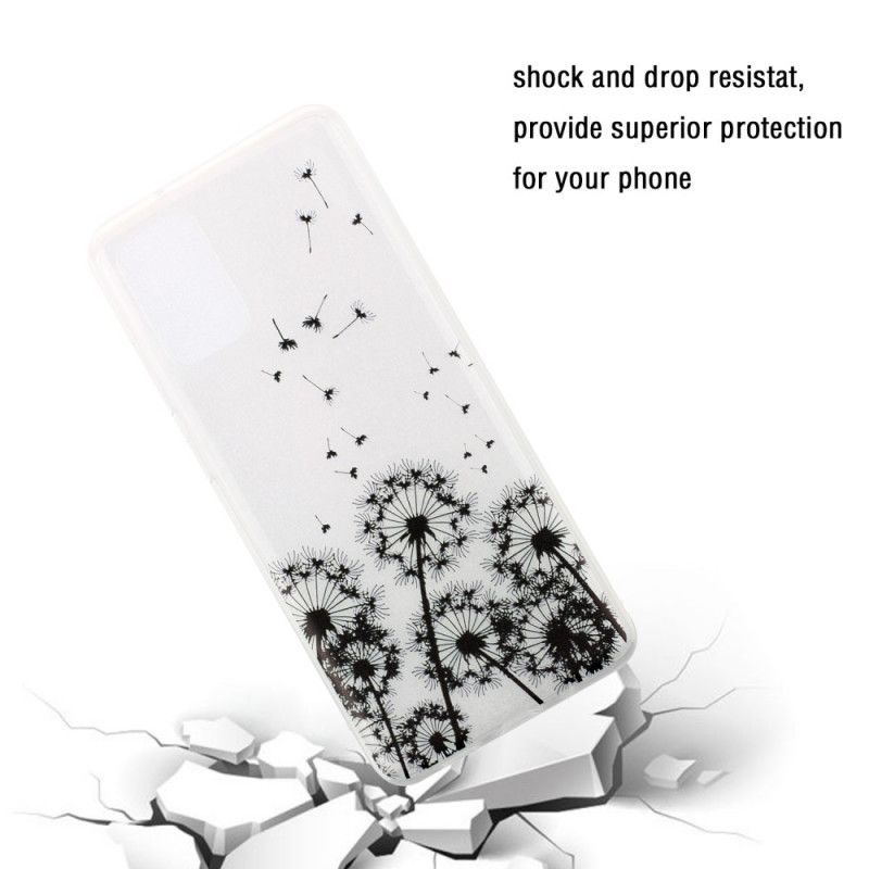 Skal Samsung Galaxy S20 Plus / S20 Plus 5G Transparenta Svarta Maskrosor