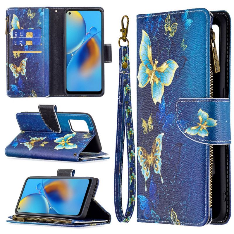 Fodral Oppo A74 4g Fjärilsficka Med Dragkedja