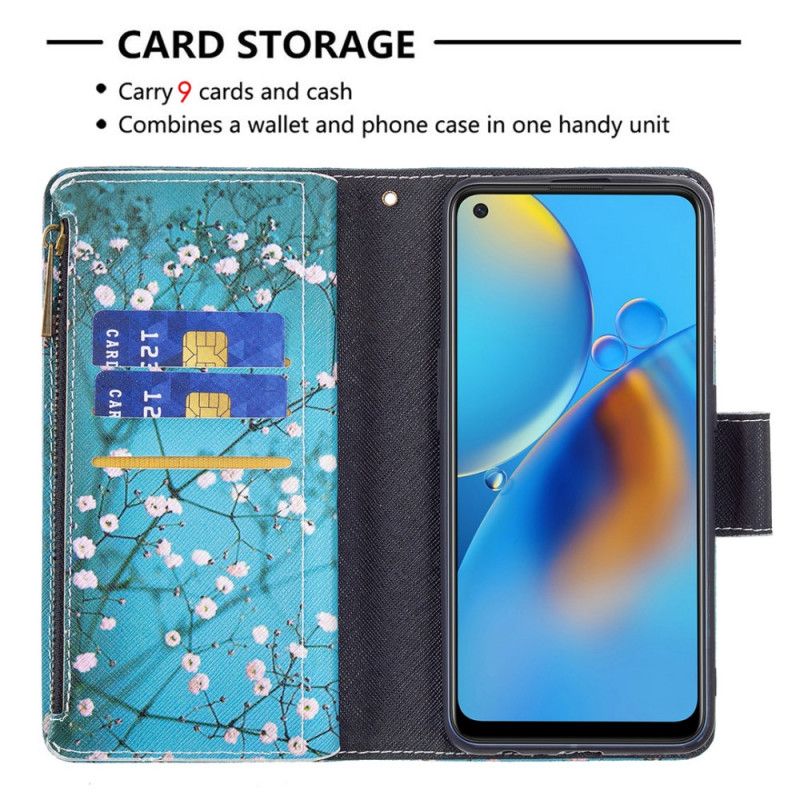 Läderfodral Oppo A74 4g Telefonfodral Trädficka Med Dragkedja