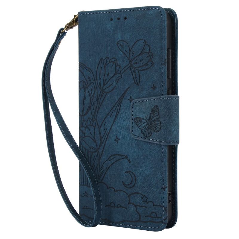 Fodral Samsung Galaxy S25 5g Blommigt Mönster Med Mockaeffekt