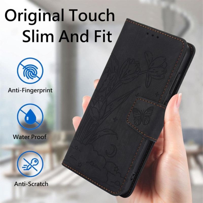 Fodral Samsung Galaxy S25 5g Blommigt Mönster Med Mockaeffekt