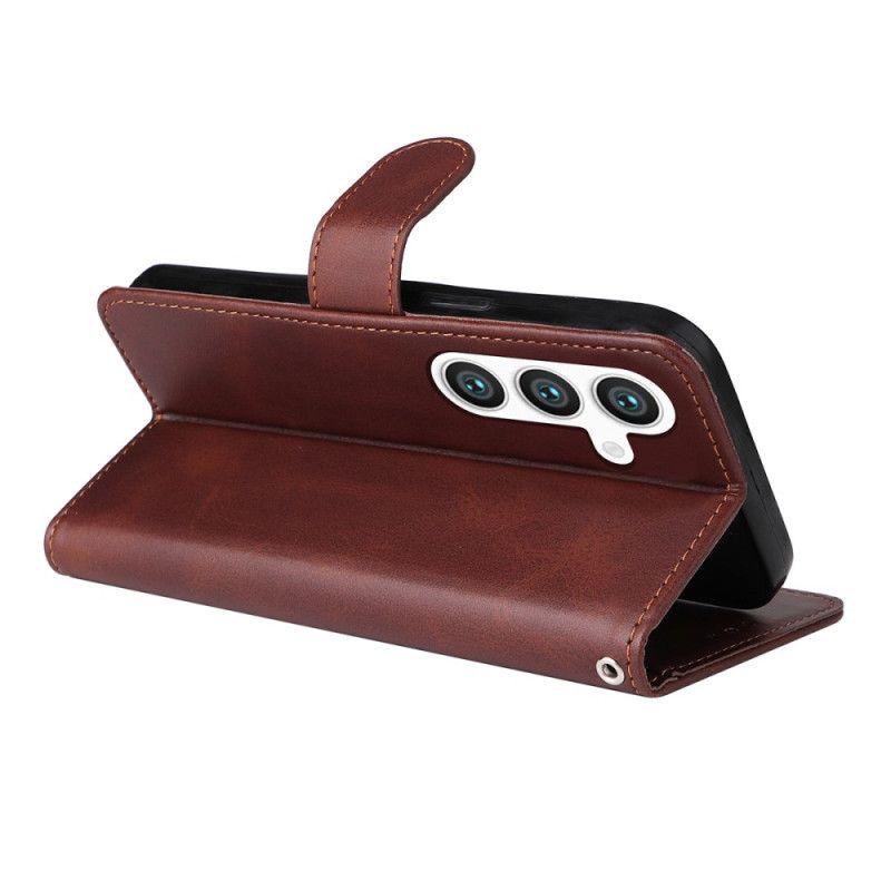 Fodral Samsung Galaxy S25 5g Enkay Konstläder Med Skärmskydd I Härdat Glas